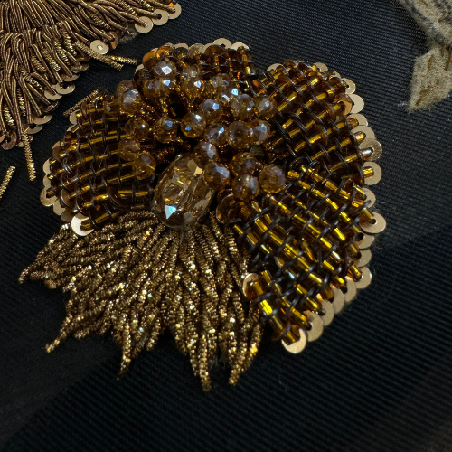 Luxurious Handcrafted Beaded Appliques with ThreadworkLuxurious Handcrafted Beaded Appliques with Threadwork
