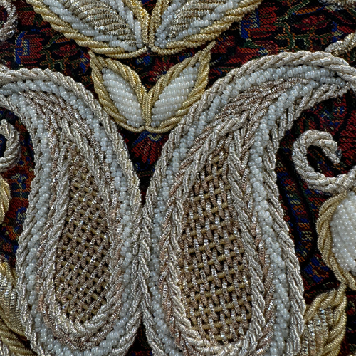 Luxurious Handcrafted Beaded Appliques with ThreadworkLuxurious Handcrafted Beaded Appliques with Threadwork