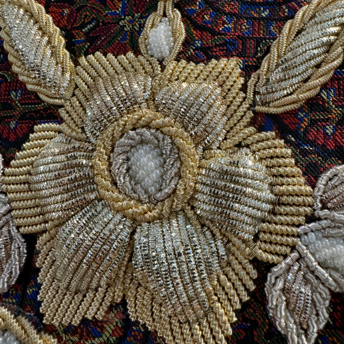 Luxurious Handcrafted Beaded Appliques with ThreadworkLuxurious Handcrafted Beaded Appliques with Threadwork