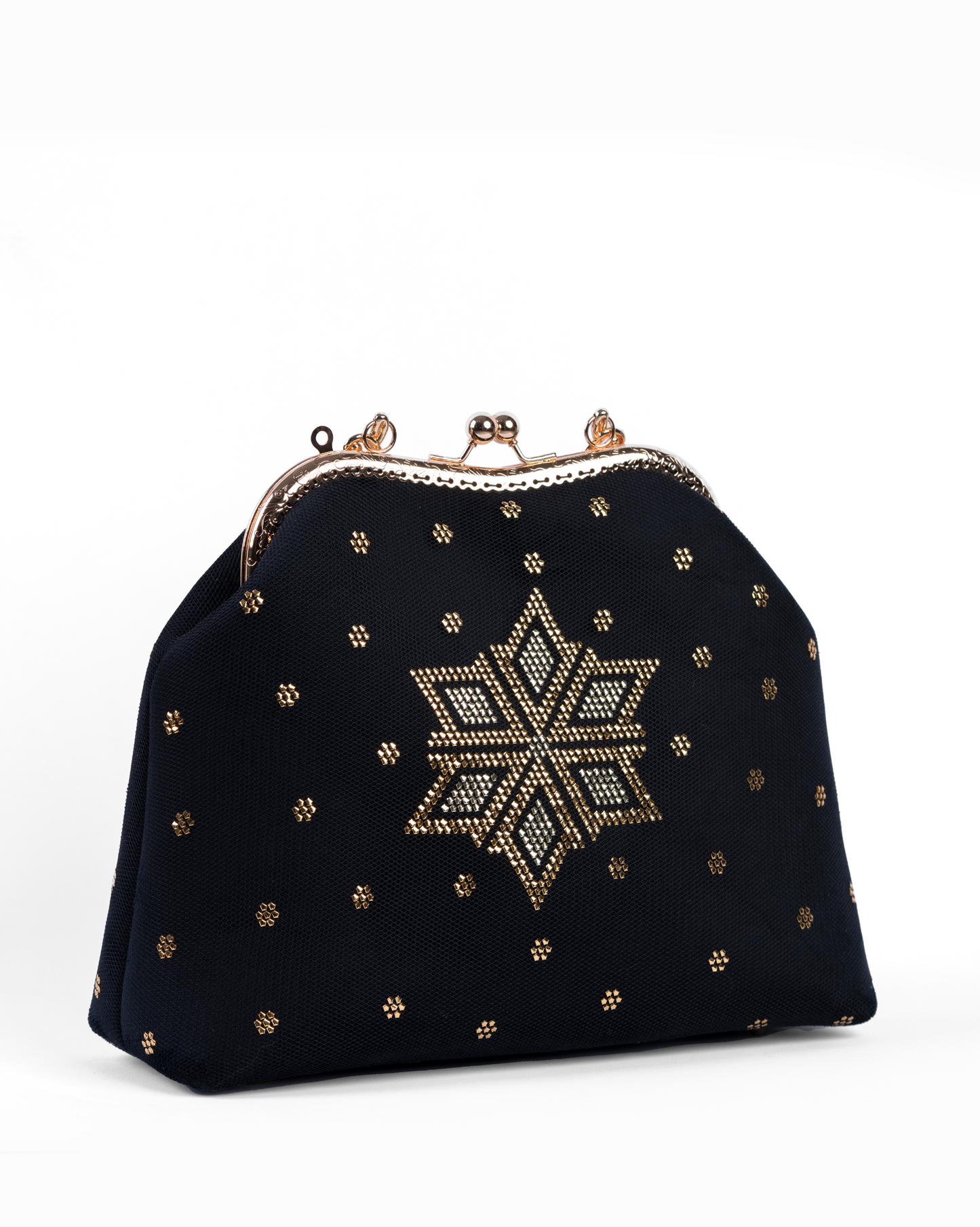 Elegant Black Embellished Clutch Purse