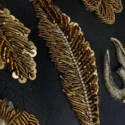 Luxurious Handcrafted Beaded Appliques with ThreadworkLuxurious Handcrafted Beaded Appliques with Threadwork