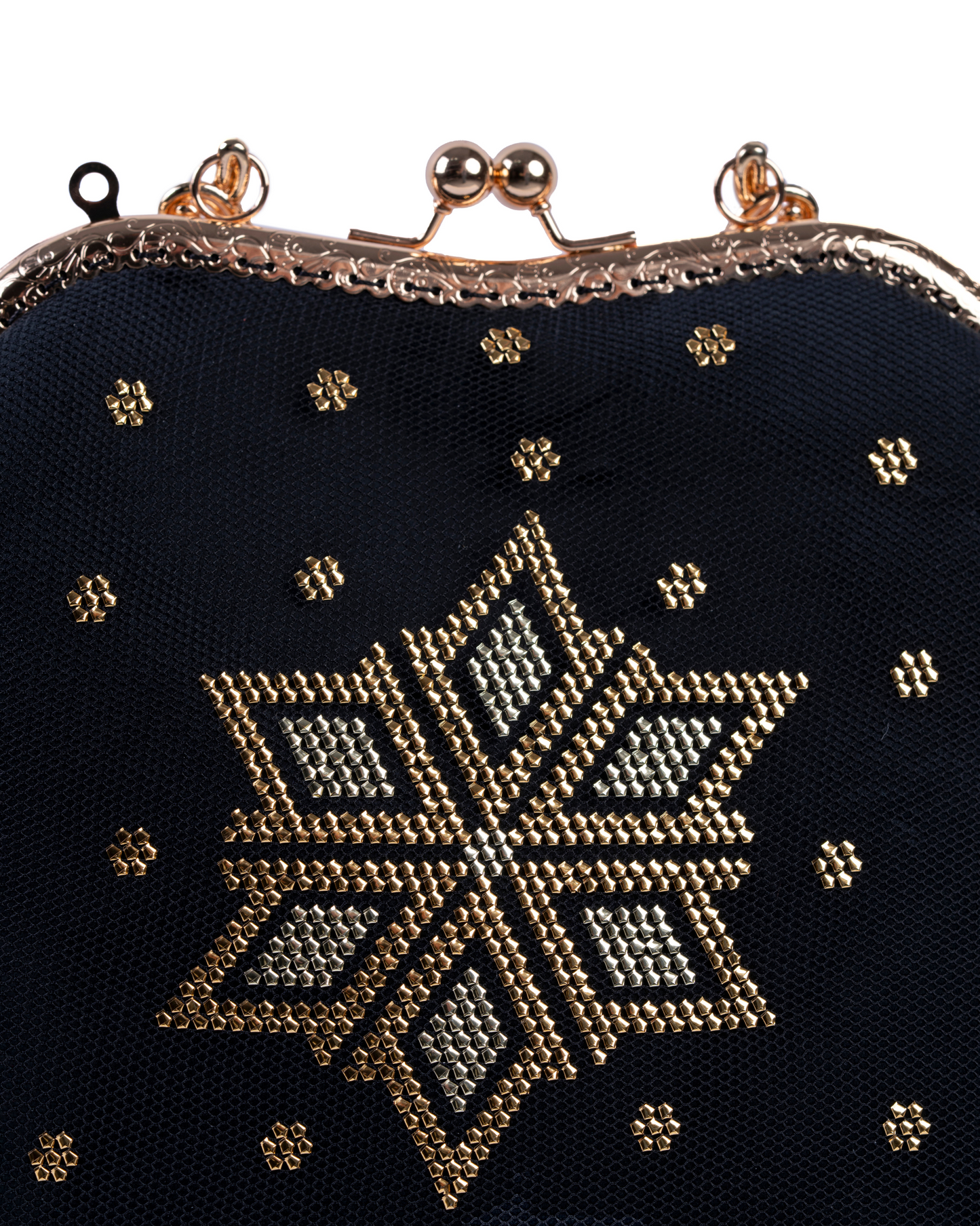 Elegant Black Embellished Clutch Purse